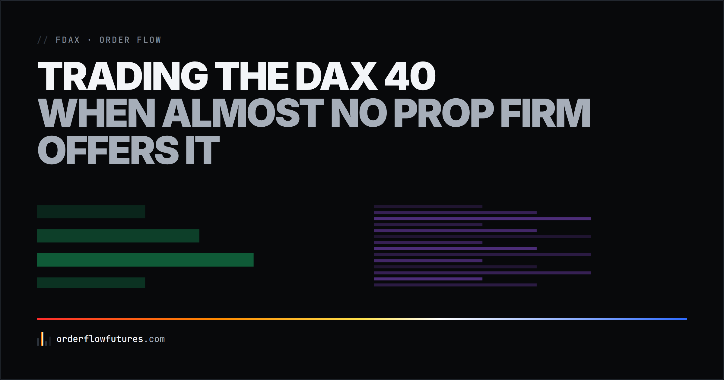Trading the DAX 40 (FDAX) with order flow: the market almost no prop firm offers